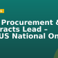 PMC Procurement & Contracts Lead – (UK,US National Only)