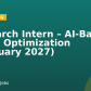 Research Intern – AI-Based Audio Optimization (February 2027)
