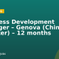 Business Development Manager – Genova (Chinese Speaker) – 12 months