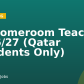 K2 Homeroom Teacher 2026/27 (Qatar Residents Only)