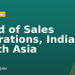 Head of Sales Operations, India & South Asia